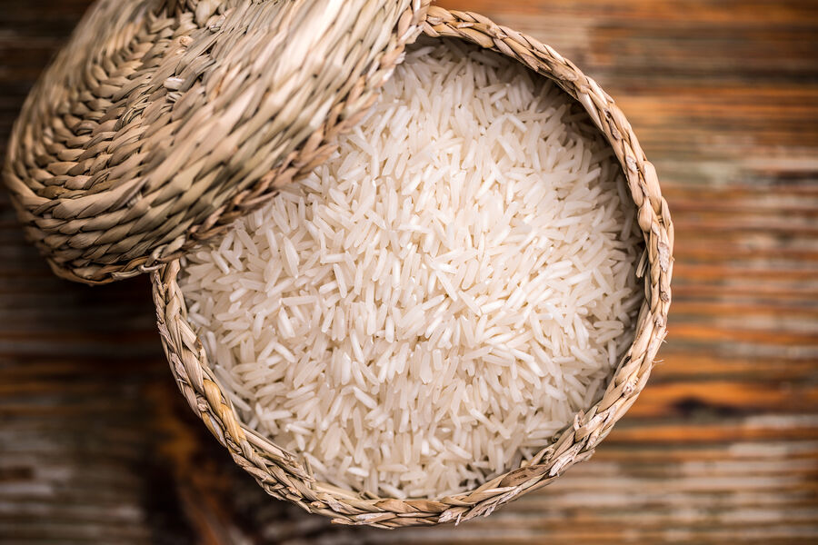 Basket of white rice