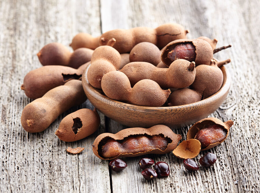 Tamarind fruit with seeds